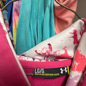 Under Armour Pink and White Semi-Fitted Jacket